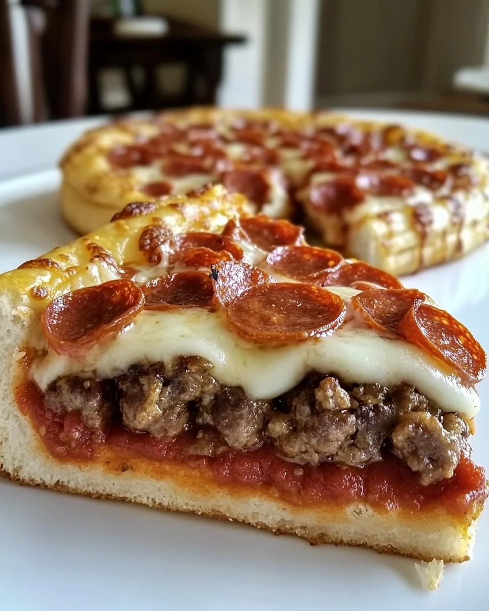 Homemade Pizza Burger Pie: A Savory Comfort Food Delight - additional image