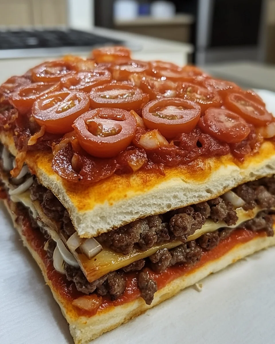 Homemade Pizza Burger Pie: A Savory Comfort Food Delight - additional image