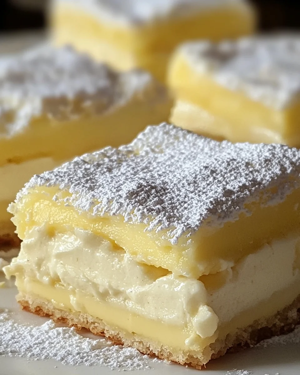 Homemade Vanilla Custard Cream Squares Delight - additional image