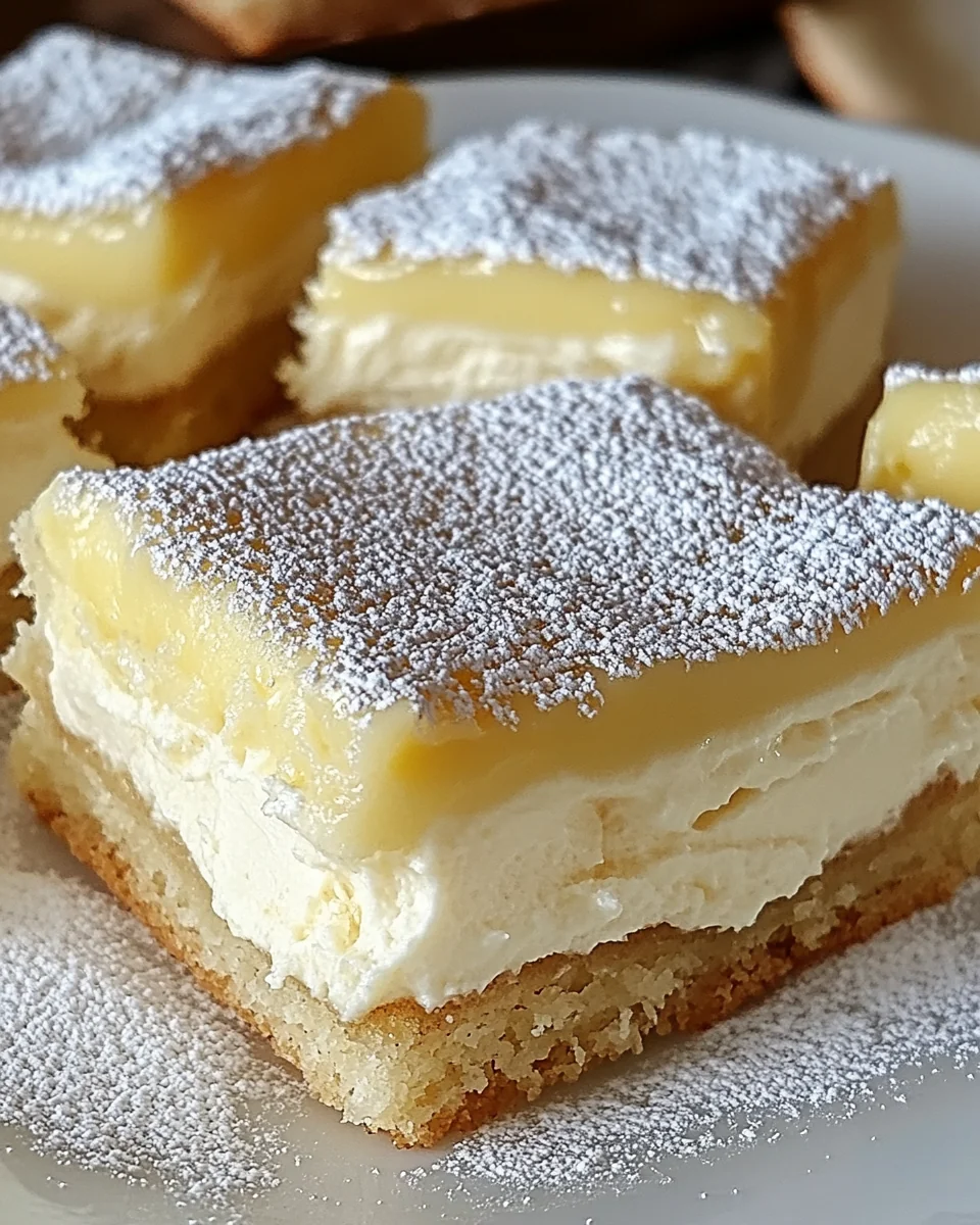 Homemade Vanilla Custard Cream Squares Delight