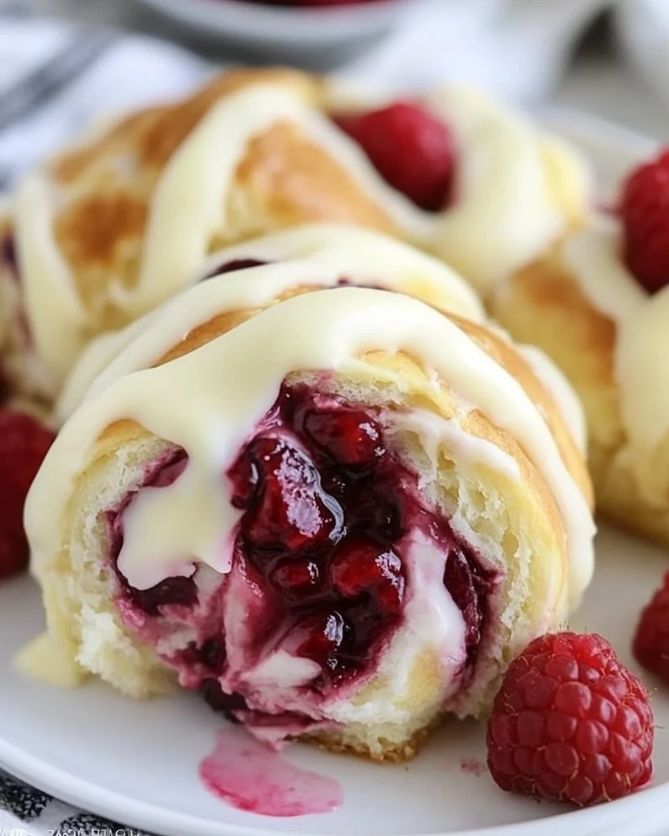 Delicious White Chocolate Raspberry Rolls - additional image