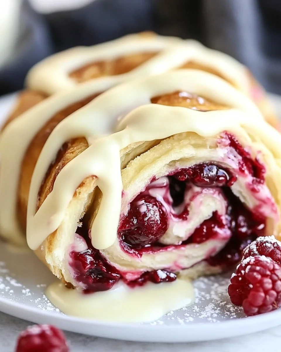 Delicious White Chocolate Raspberry Rolls