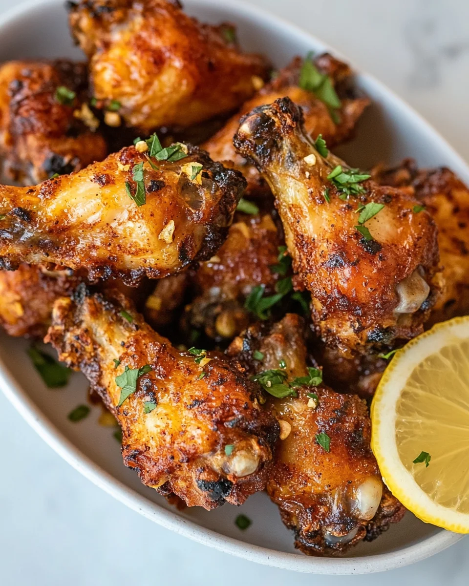 Crispy Air Fryer Buffalo Lemon Pepper Wings