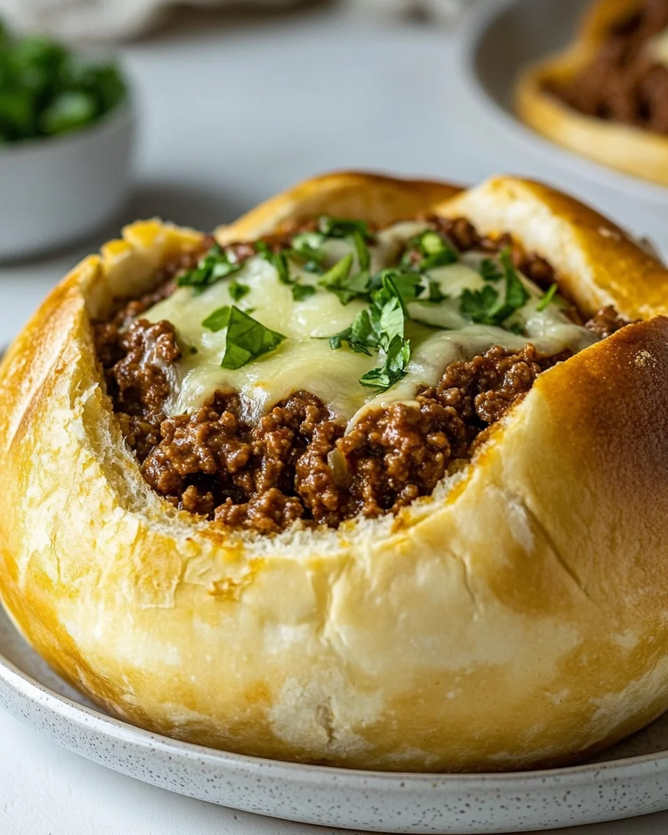 Homemade Sloppy Joes in a Fresh Bread Bowl - additional image