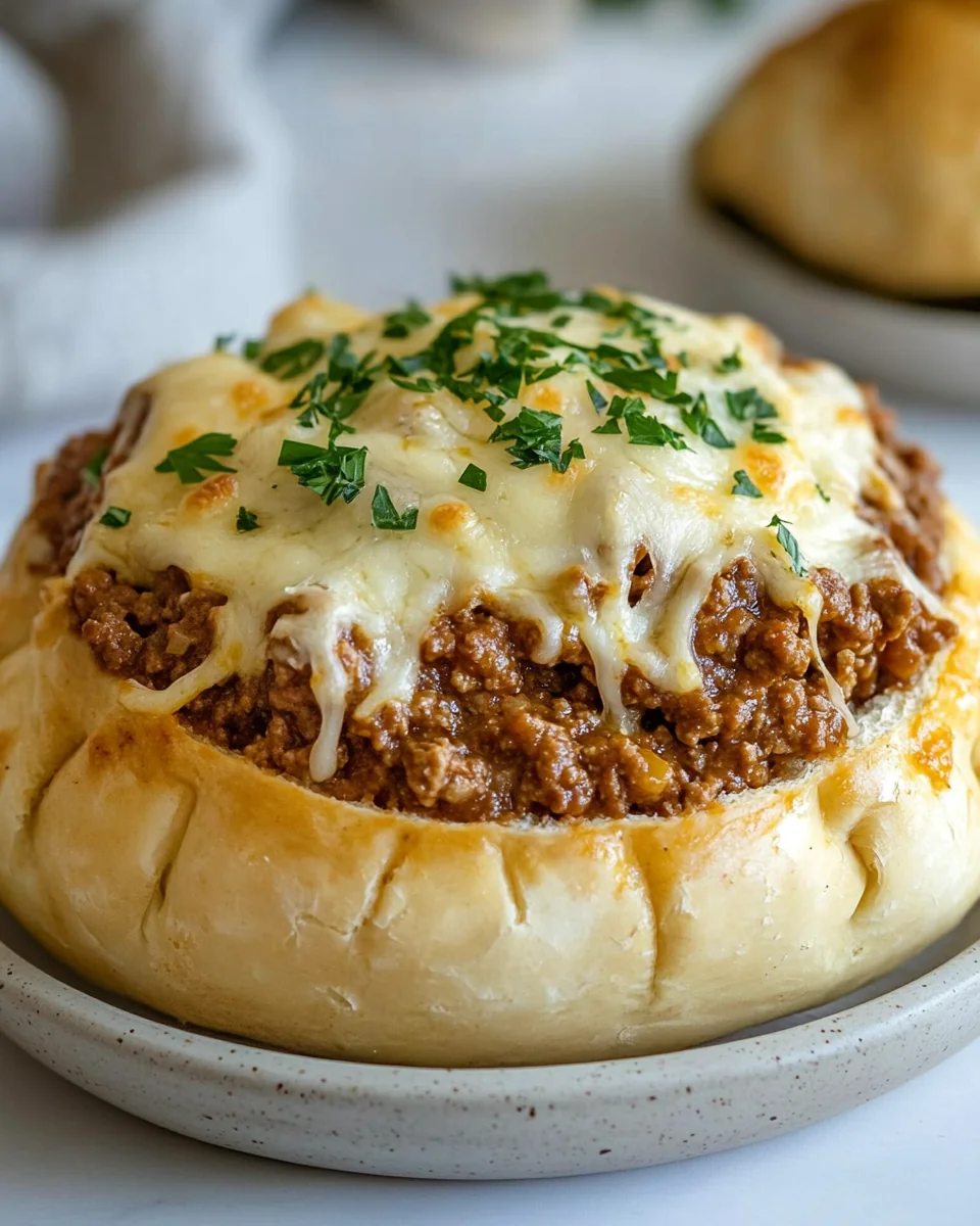 Homemade Sloppy Joes in a Fresh Bread Bowl - additional image