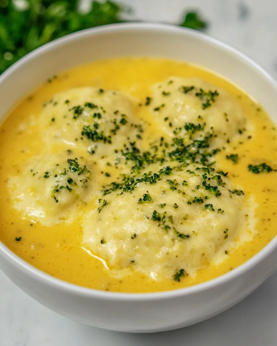 Creamy Broccoli Cheese Soup With Homemade Dumplings - additional image