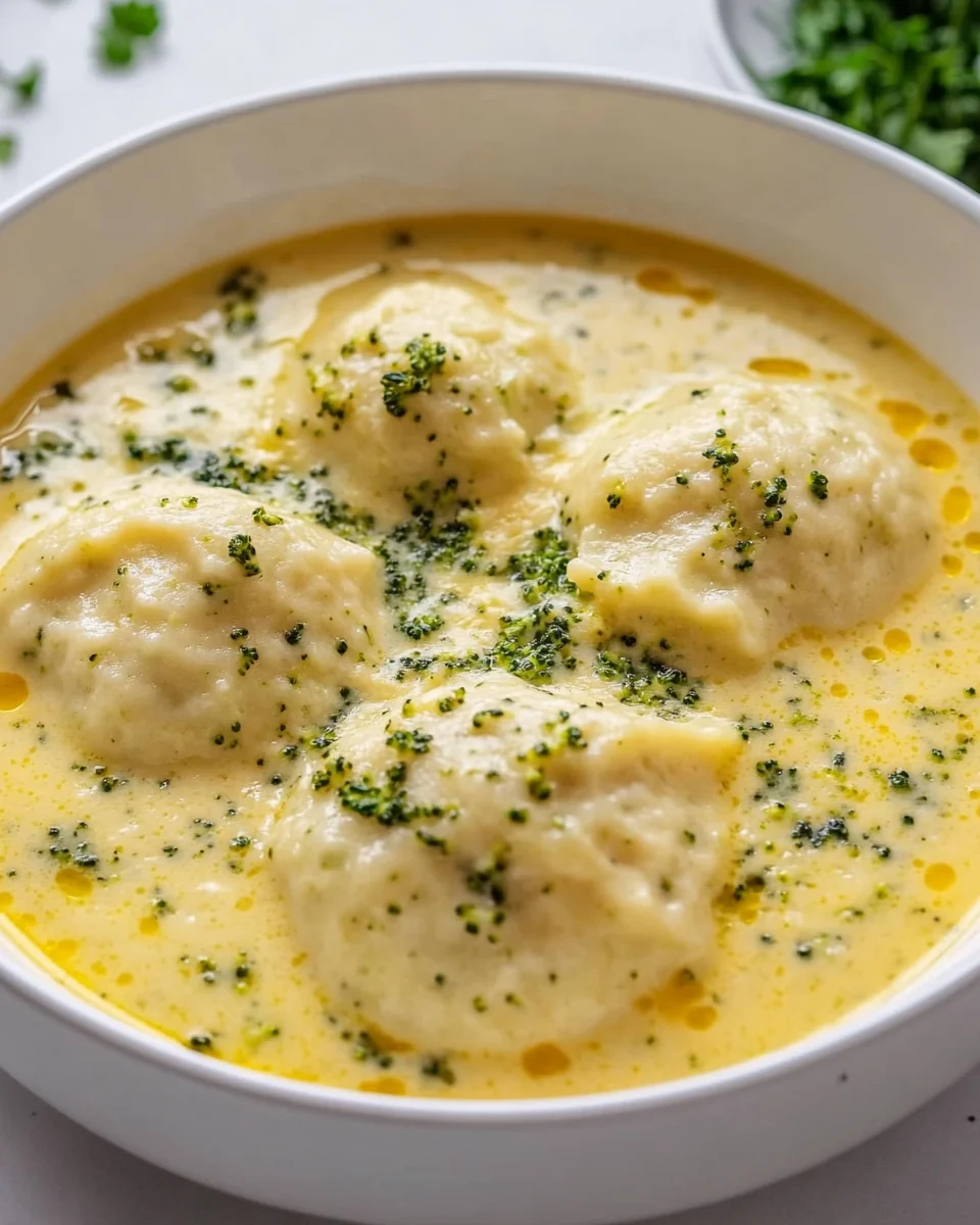 Creamy Broccoli Cheese Soup With Homemade Dumplings - additional image