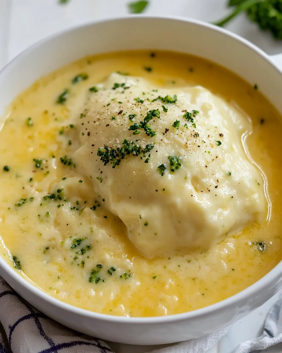 Creamy Broccoli Cheese Soup With Homemade Dumplings - additional image