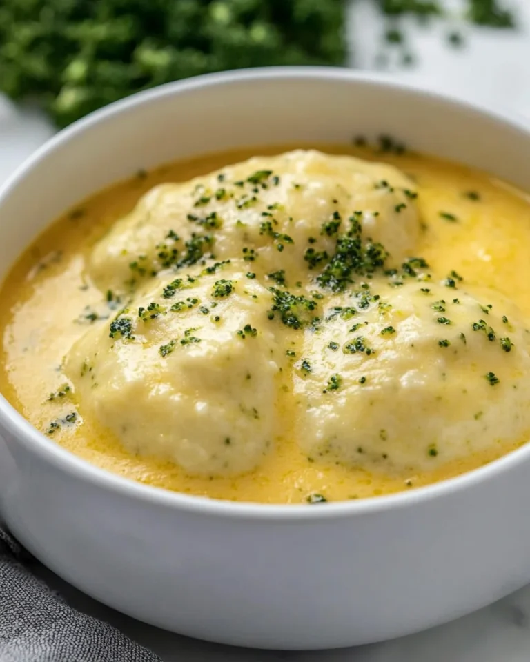 Creamy Broccoli Cheese Soup With Homemade Dumplings