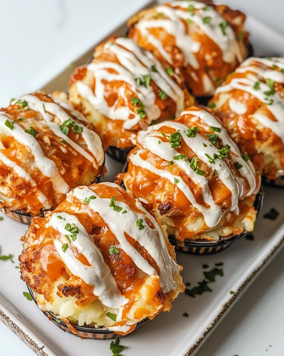 Savory Buffalo Chicken Homemade Potato Cups