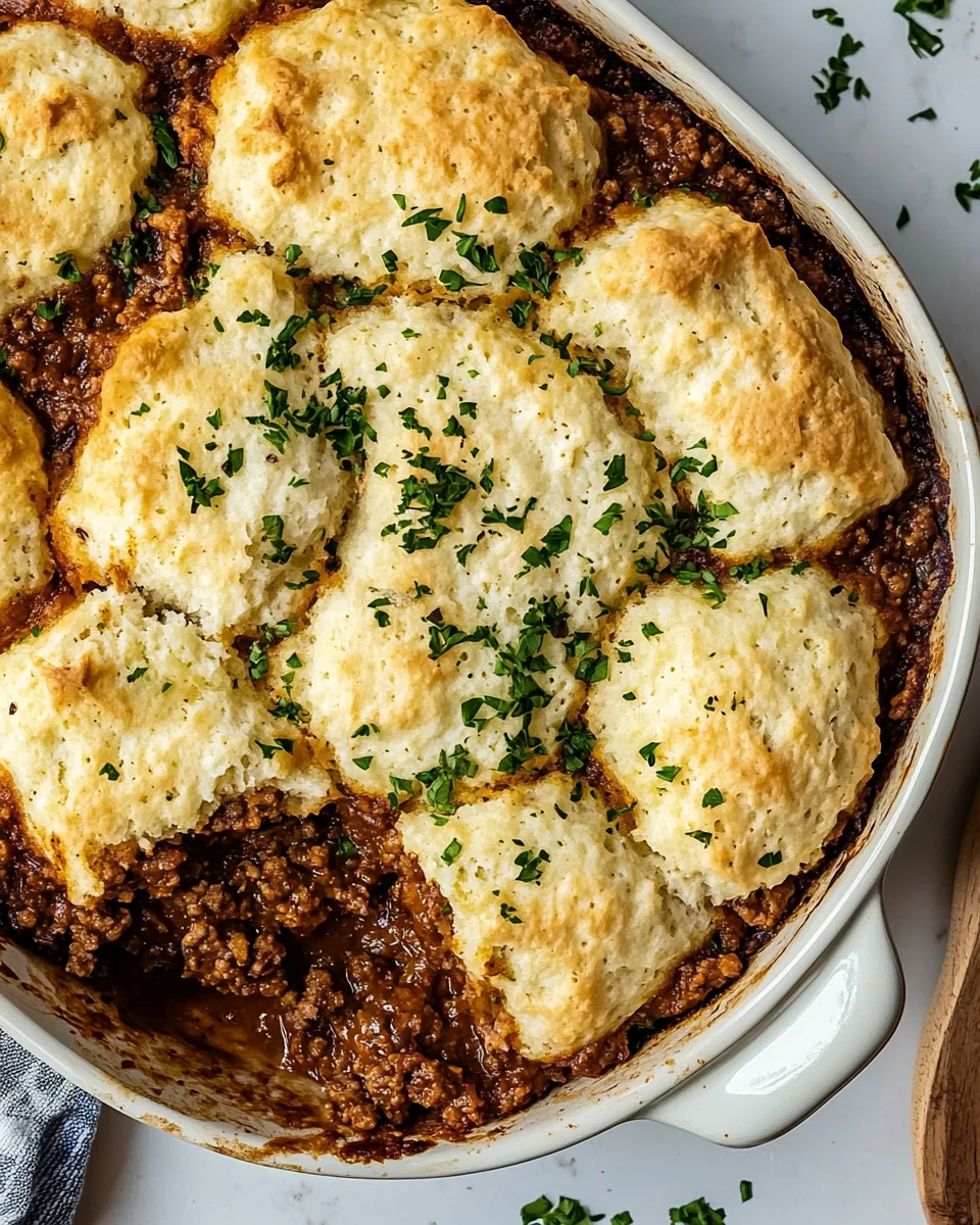 Savory Butter Swim Biscuit Sloppy Joe Casserole - additional image