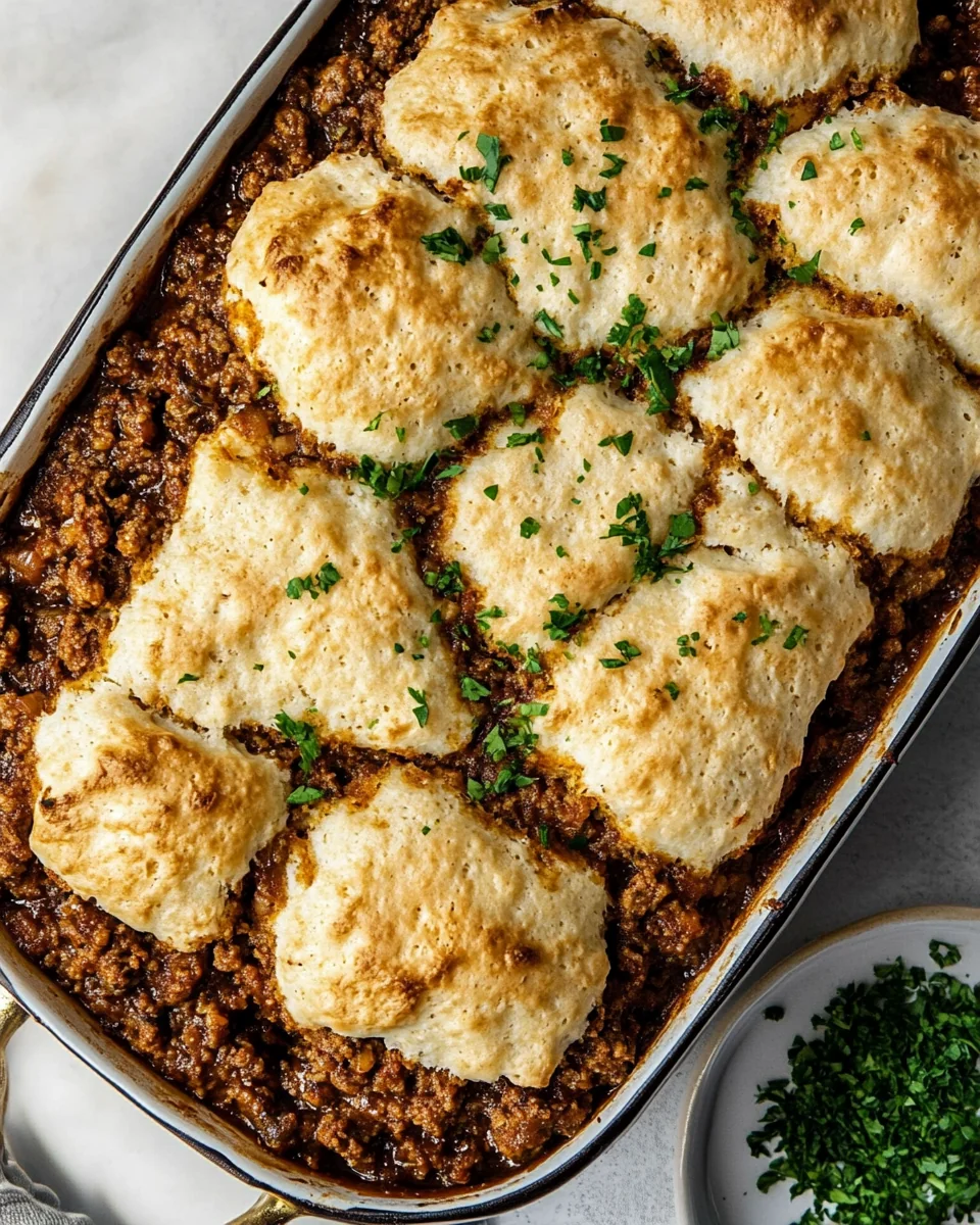 Savory Butter Swim Biscuit Sloppy Joe Casserole - additional image