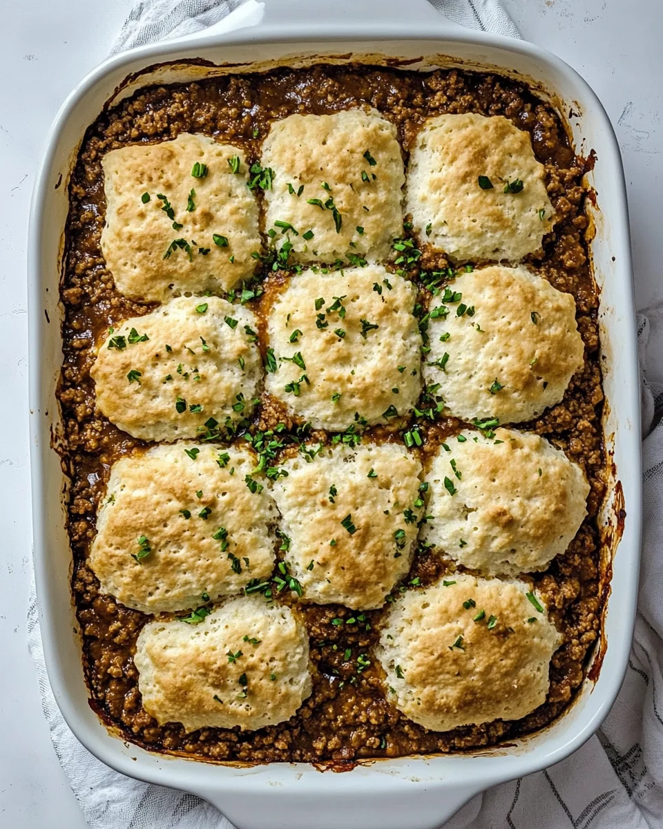 Savory Butter Swim Biscuit Sloppy Joe Casserole - additional image