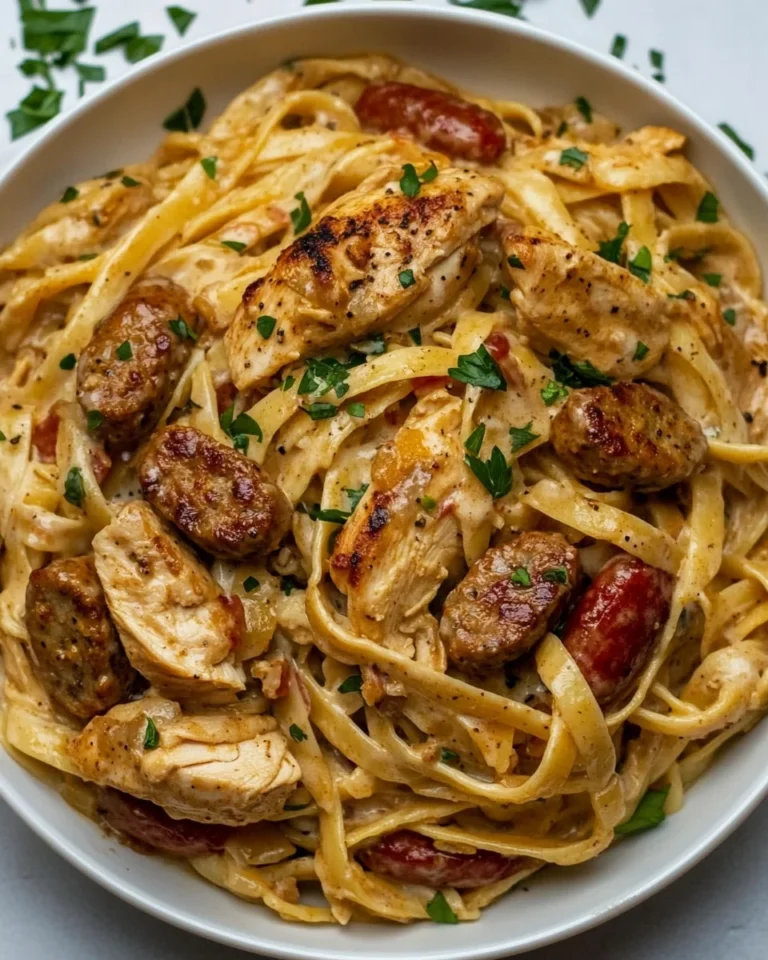 Creamy Cajun Chicken and Sausage Alfredo