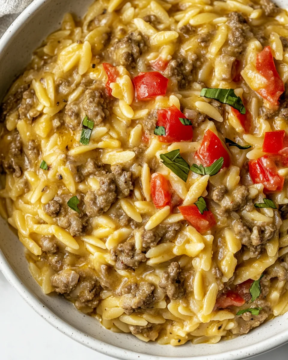 Cheesy Homemade Cheeseburger Orzo Delight - additional image