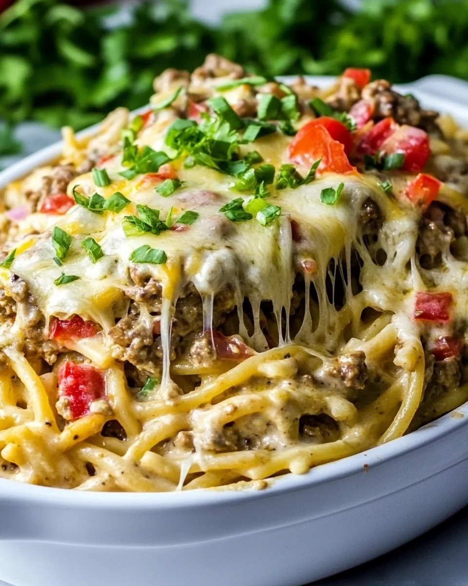 Comforting Cheeseburger Tetrazzini Casserole