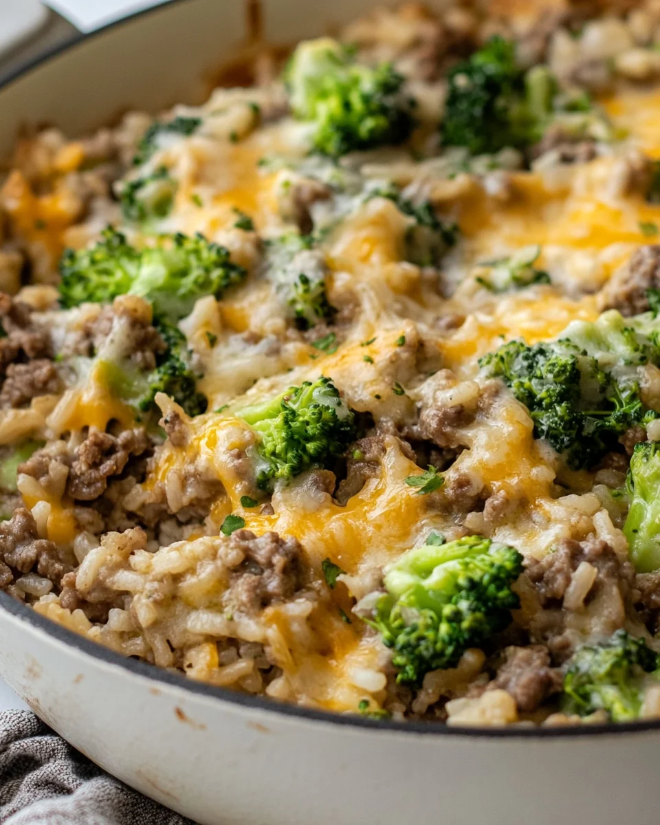 Cheesy Beef Broccoli Rice Skillet Dinner - additional image