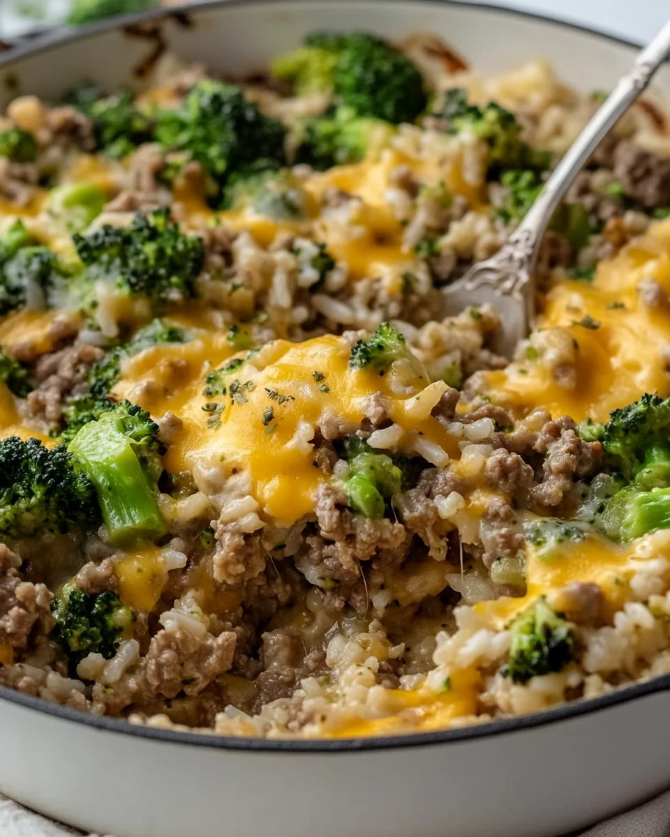 Cheesy Beef Broccoli Rice Skillet Dinner - additional image
