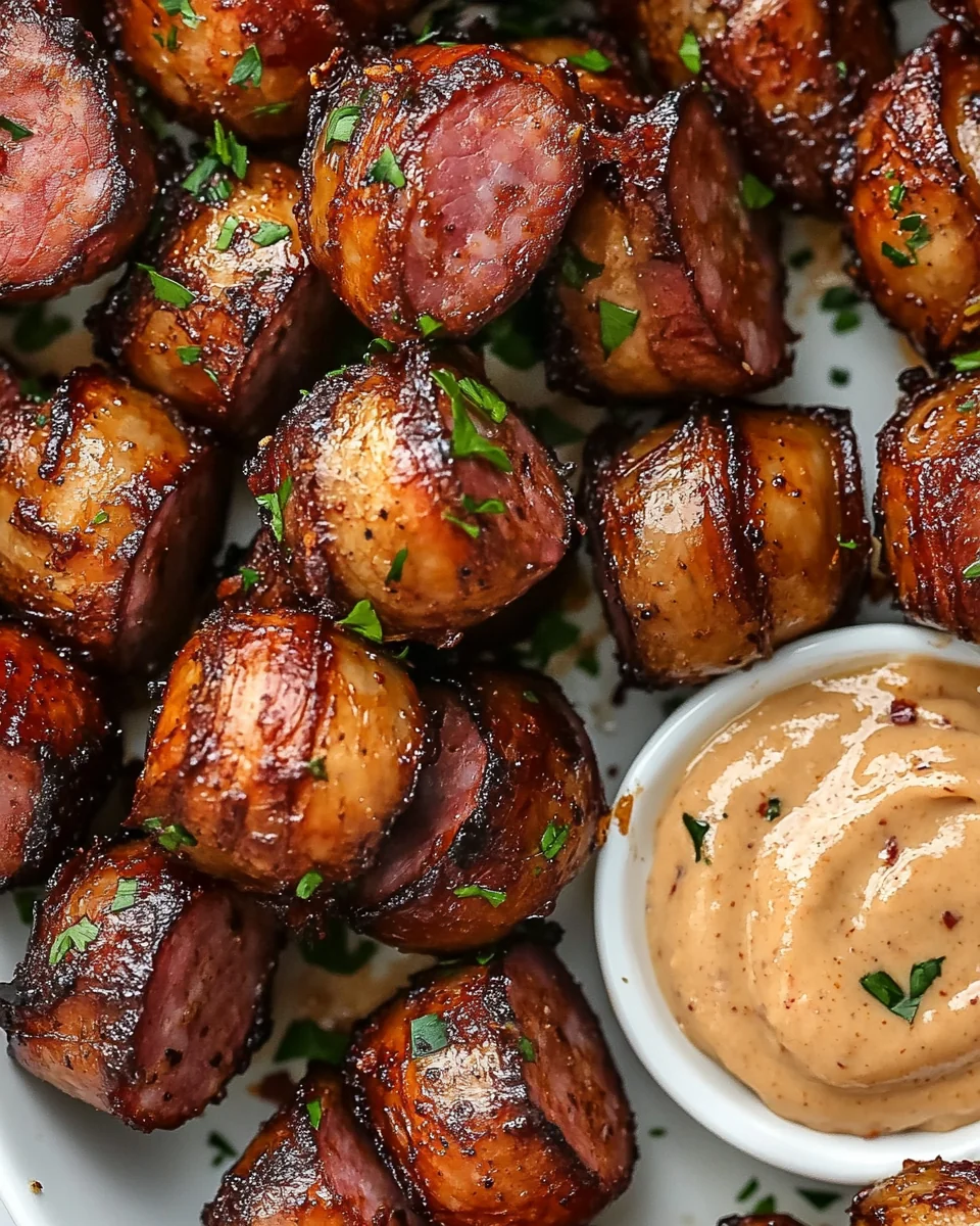 Savory Chipotle Aioli Hasselback Kielbasa Bites - additional image