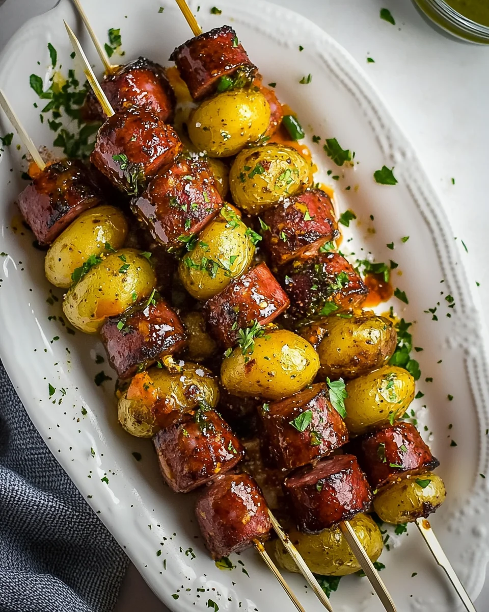 Homemade Cowboy Butter Kielbasa and Potato Skewers - additional image