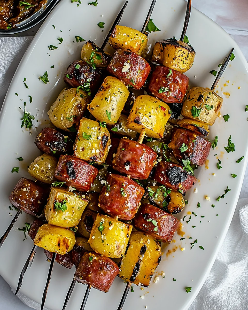 Homemade Cowboy Butter Kielbasa and Potato Skewers - additional image