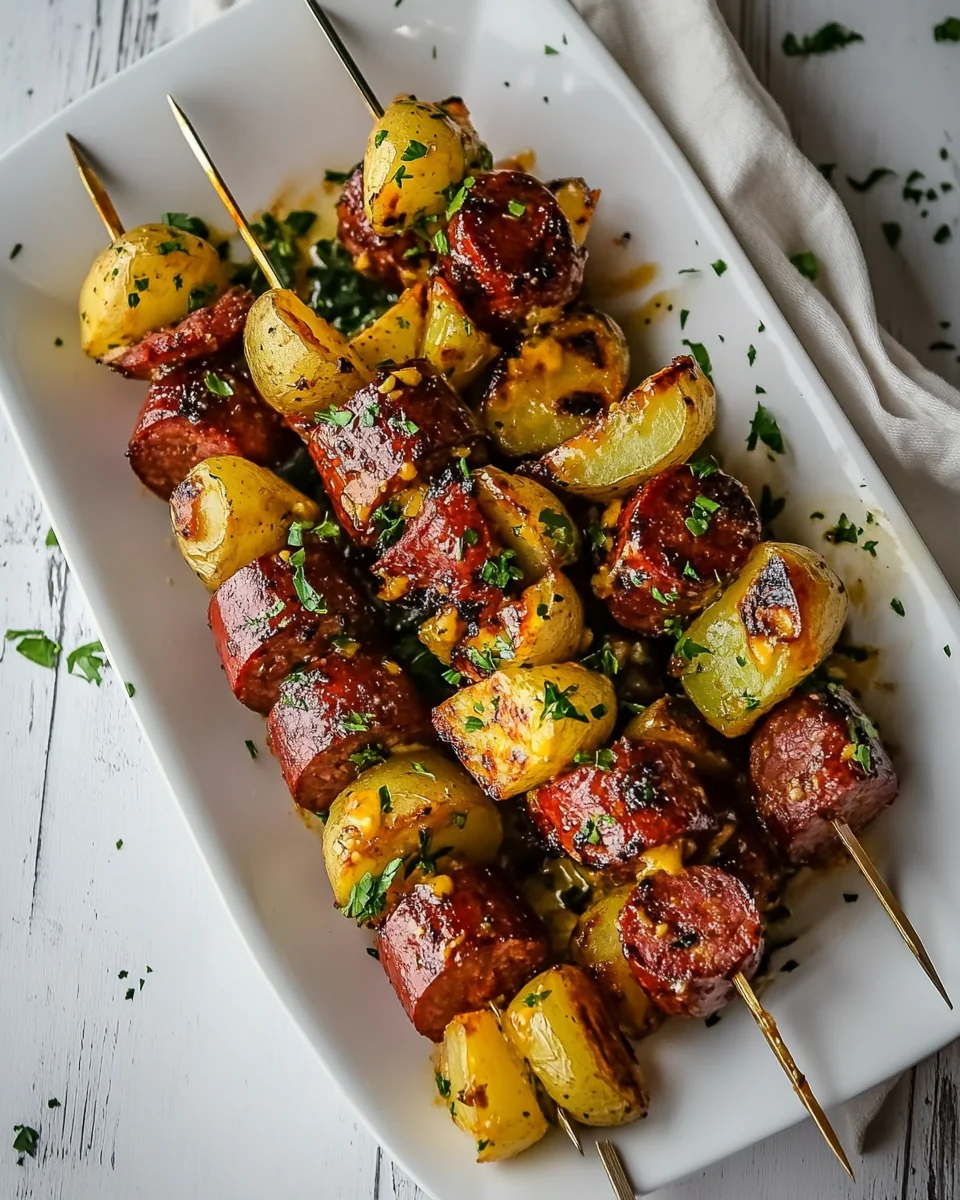 Homemade Cowboy Butter Kielbasa and Potato Skewers - additional image