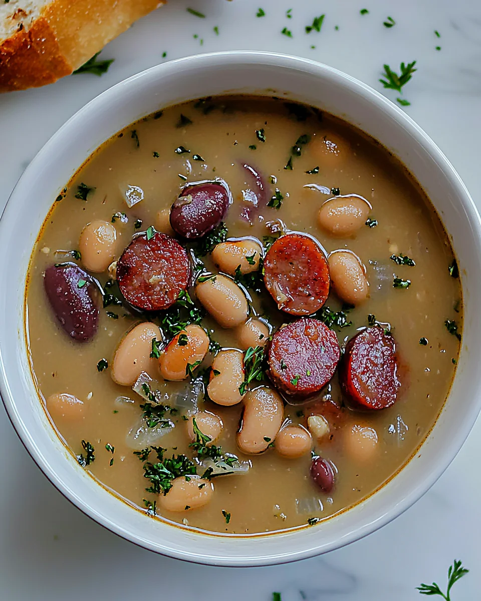 Creamy Bean Soup With Savory Kielbasa