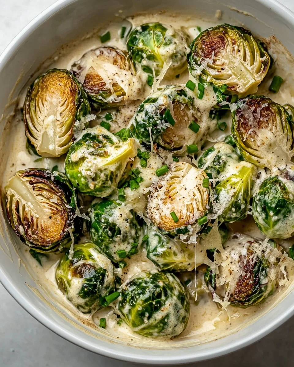 Creamy Garlic Parmesan Brussels Sprouts Recipe - additional image