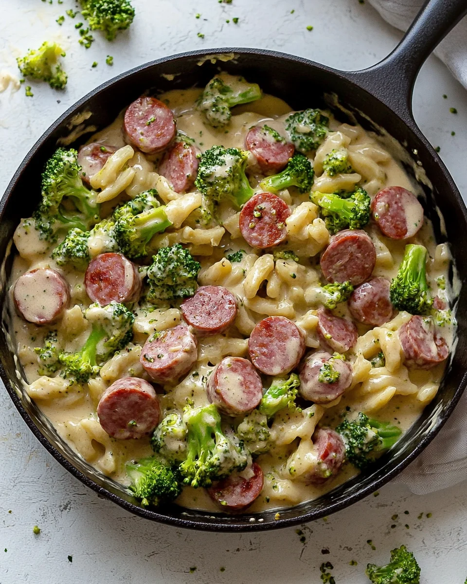 Creamy Broccoli Kielbasa Skillet Delight