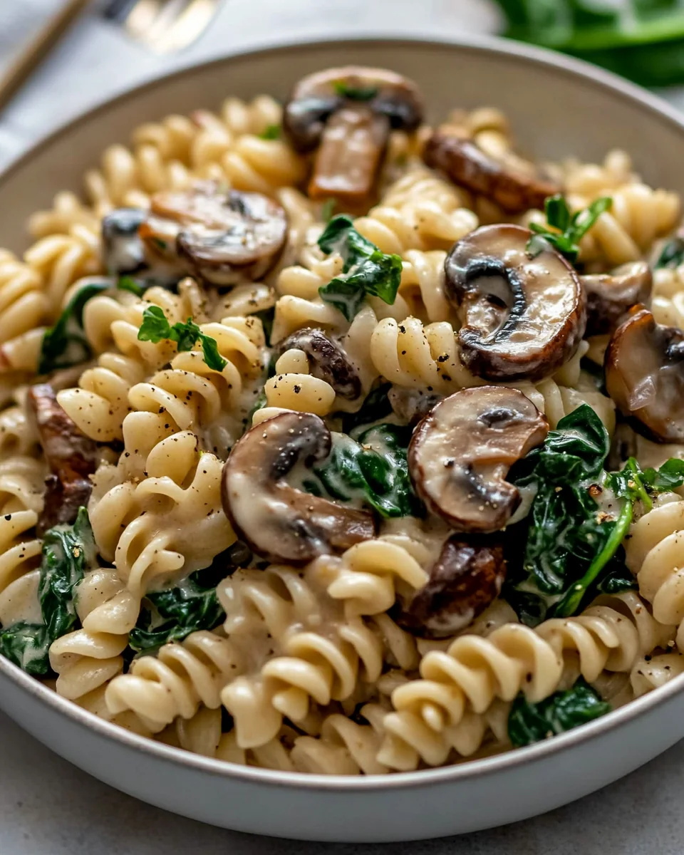Creamy Spinach and Mushroom Pasta Recipe - additional image