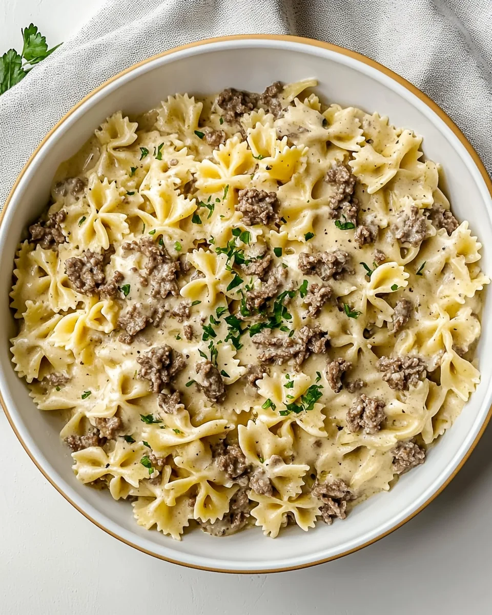 Creamy Homemade Ranch Beef Pasta