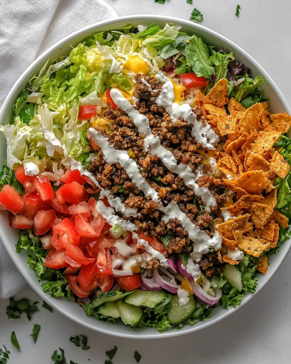 Crispy Homemade Rice Cheeseburger Salad - additional image
