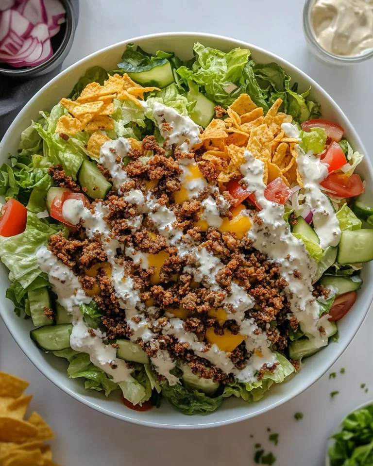 Crispy Homemade Rice Cheeseburger Salad