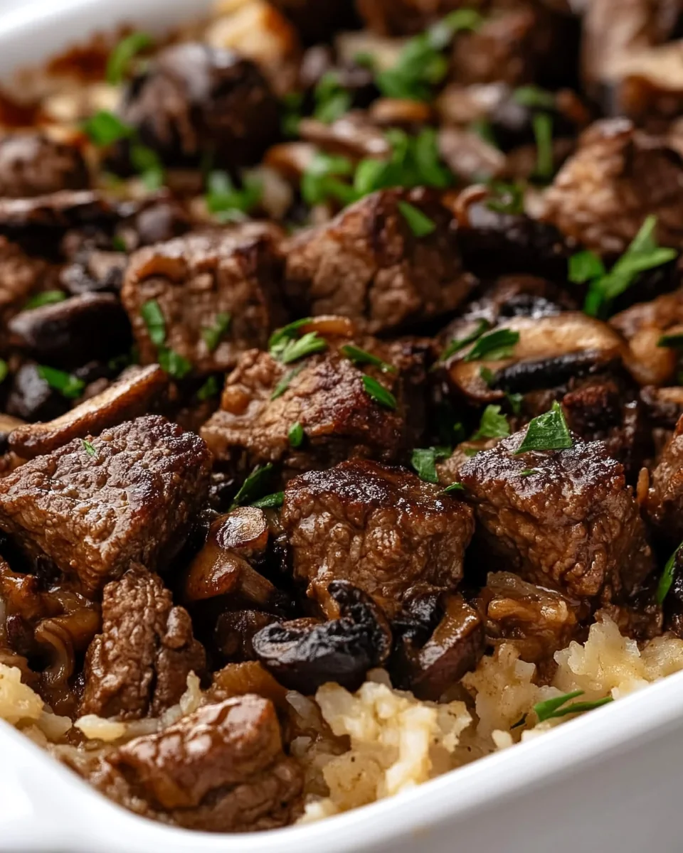 Savory Cube Steak Mushroom Casserole Recipe - additional image