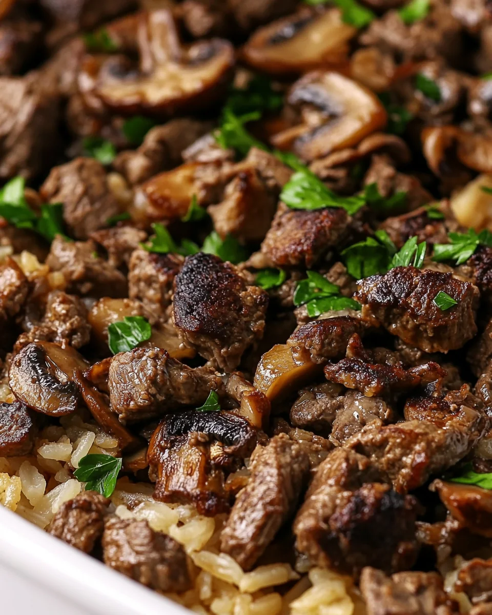 Savory Cube Steak Mushroom Casserole Recipe - additional image