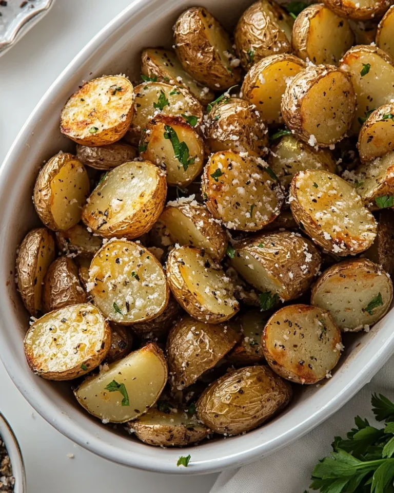 Garlic Parmesan Roasted Potatoes That Are Crispy and Flavorful