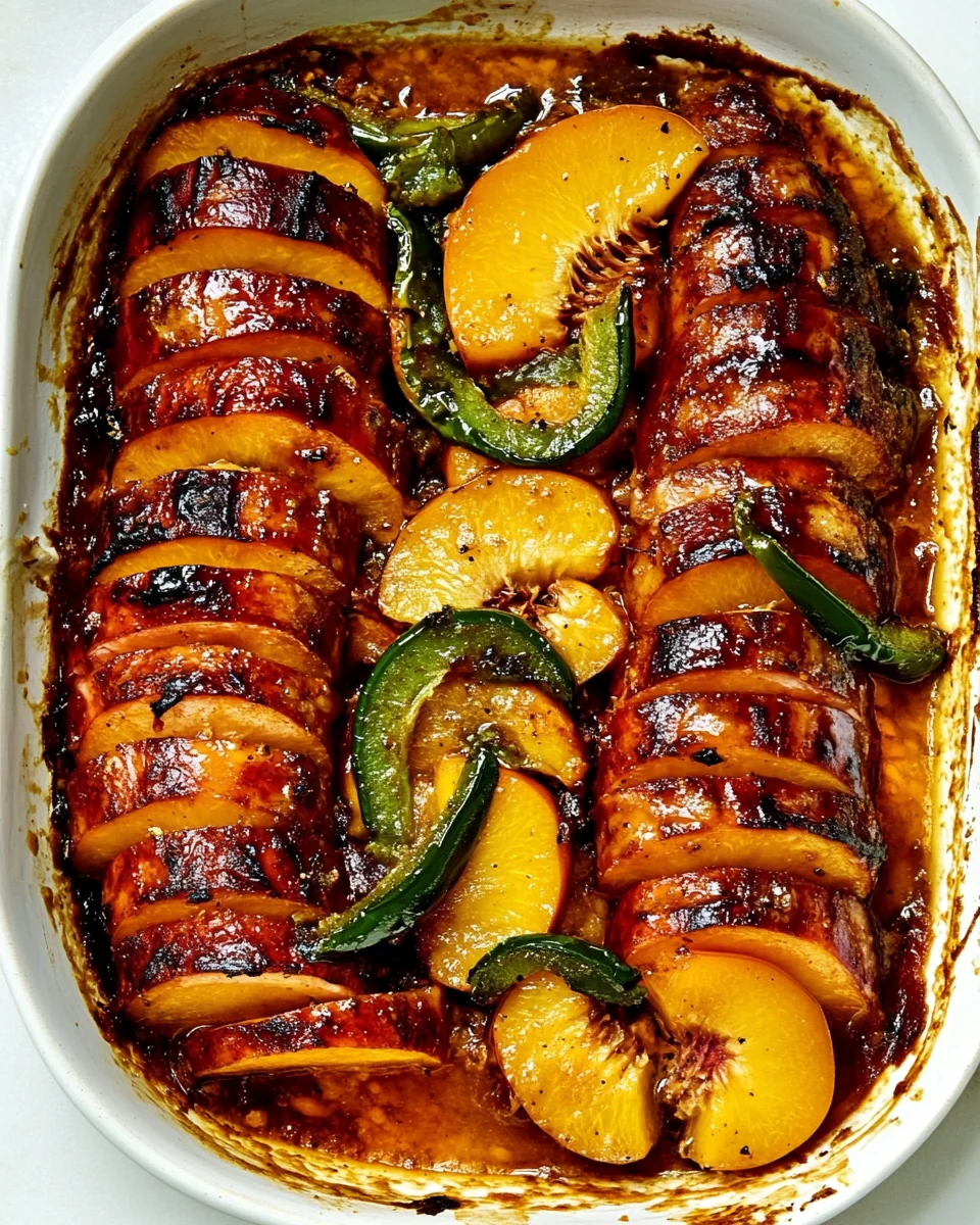 Savory Jalapeno Peach Hasselback Kielbasa Delight - additional image