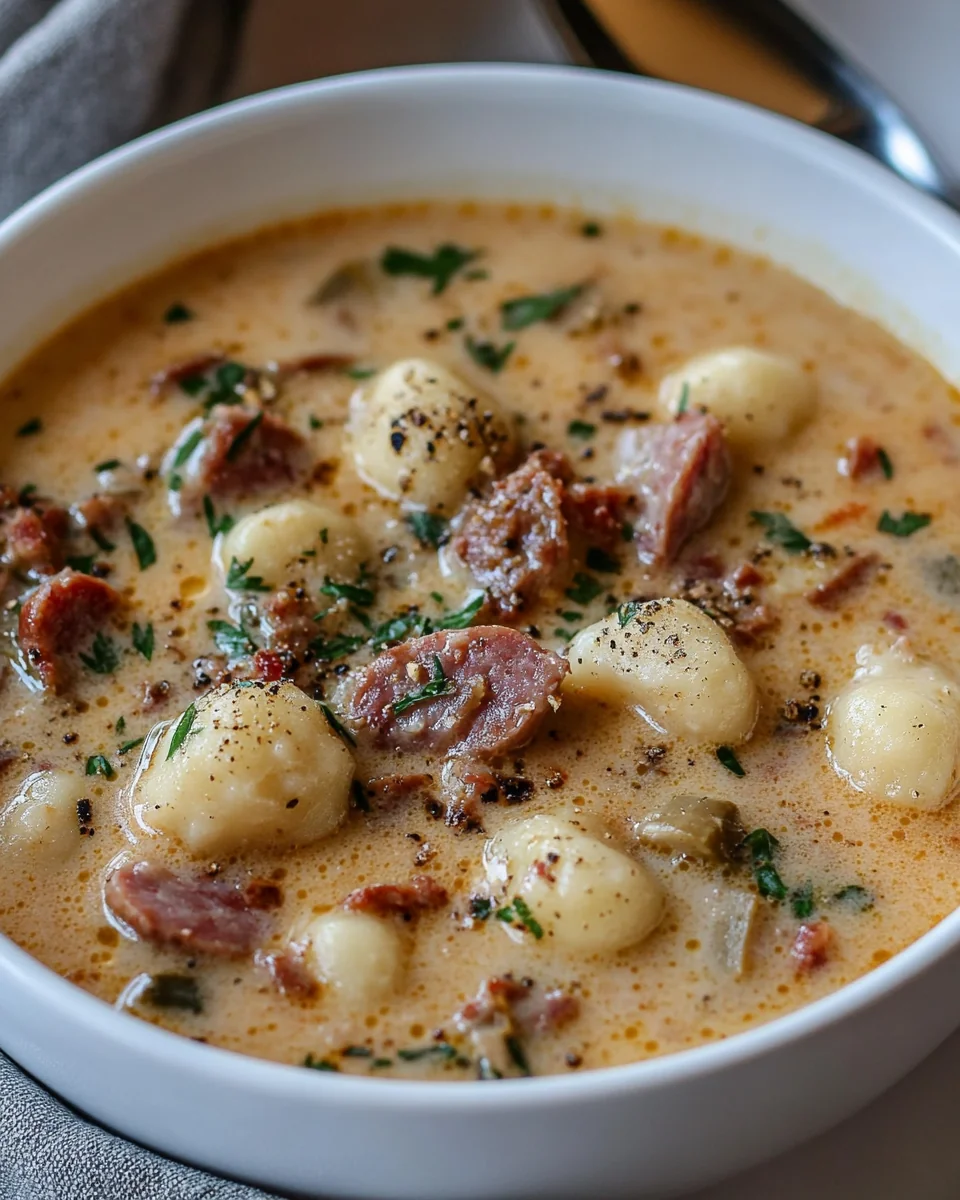 Savory Kielbasa Gnocchi Soup for a Cozy Night