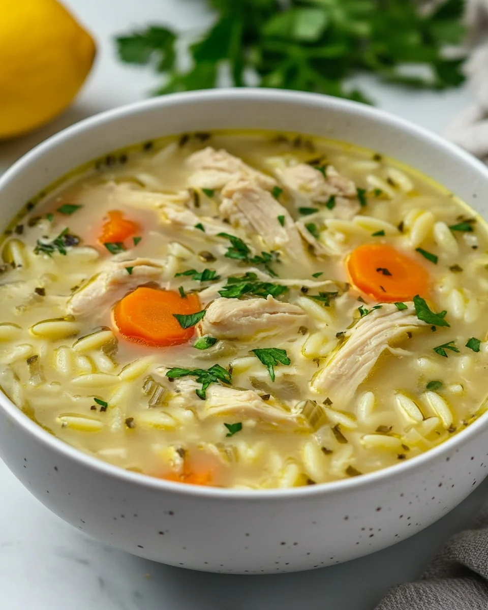 Homemade Lemon Chicken Orzo Soup for Cozy Nights - additional image