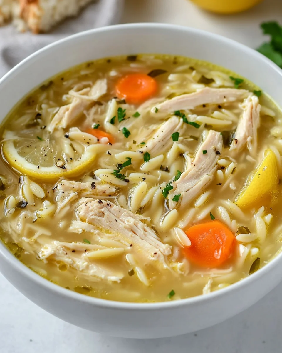 Homemade Lemon Chicken Orzo Soup for Cozy Nights - additional image