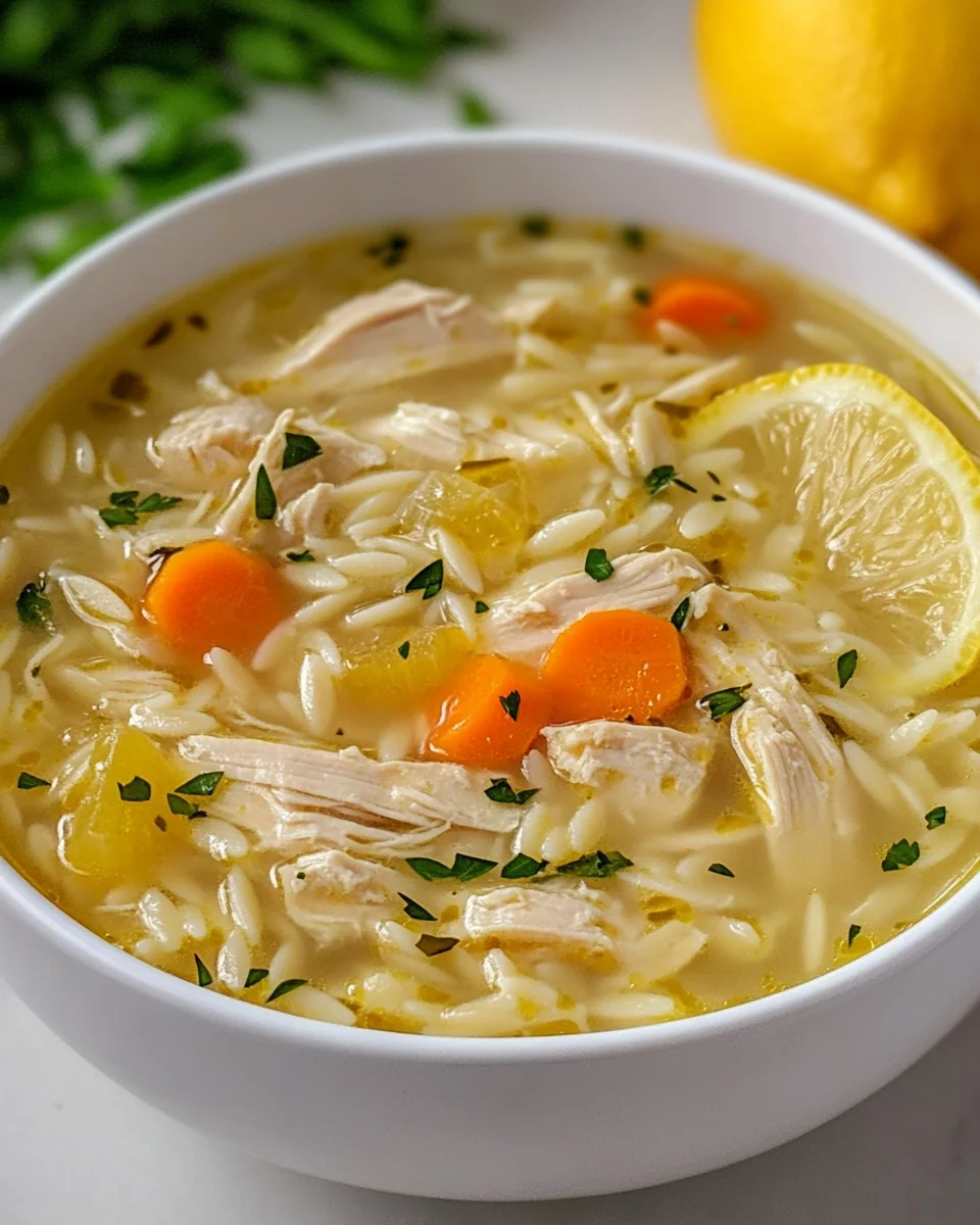 Homemade Lemon Chicken Orzo Soup for Cozy Nights - additional image