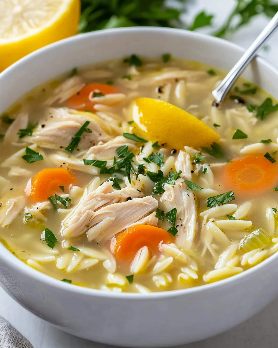 Homemade Lemon Chicken Orzo Soup for Cozy Nights