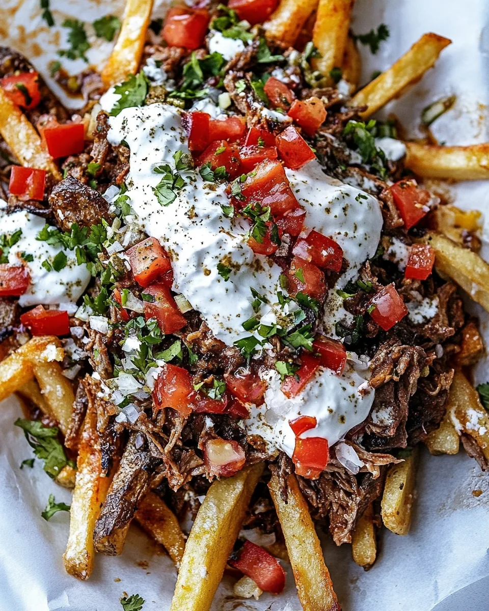 Savory Loaded Shredded Beef Birria French Fries