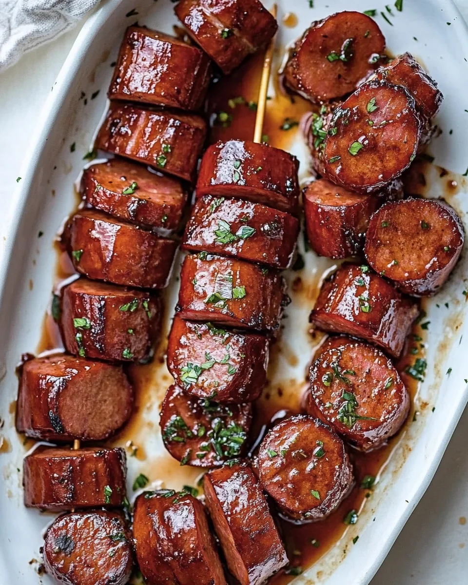 Savory Maple BBQ Hasselback Kielbasa Bites - additional image