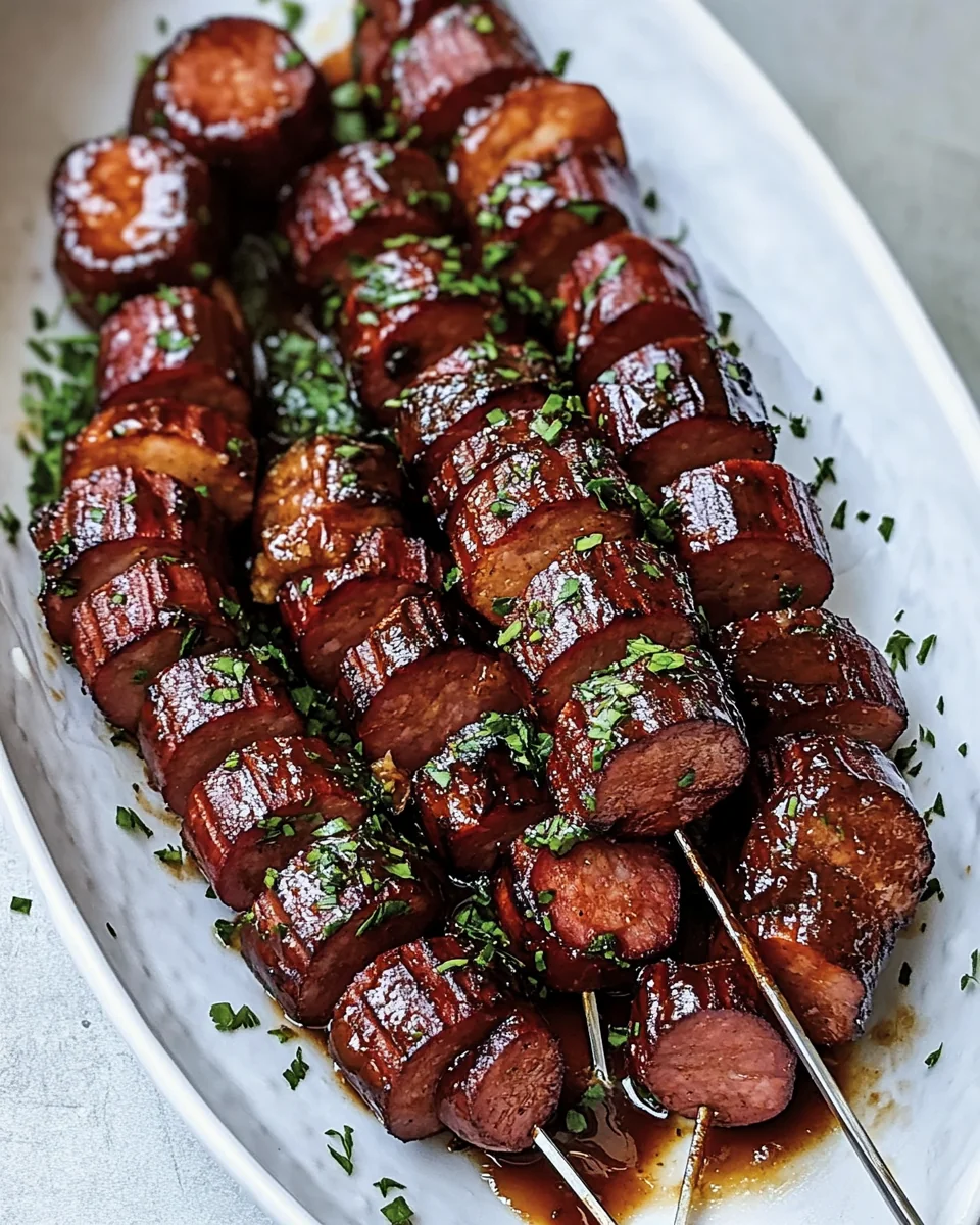 Savory Maple BBQ Hasselback Kielbasa Bites - additional image