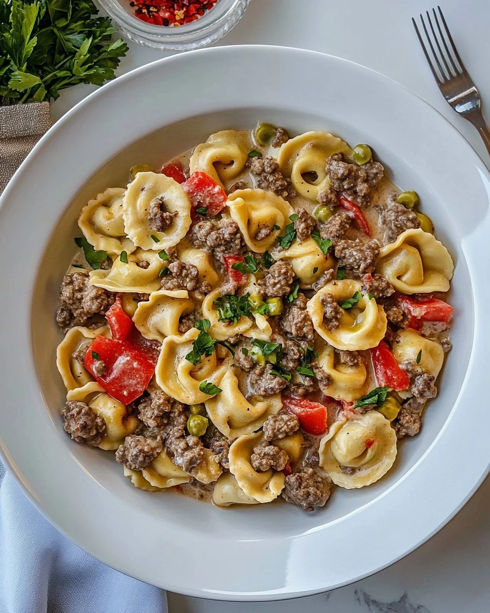 One-Pot Cheesy Tortellini with Savory Burger Flavor - additional image