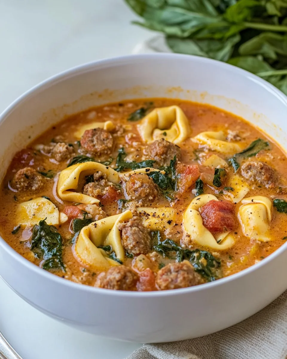 One-Pot Italian Sausage Tortellini Soup Recipe - additional image