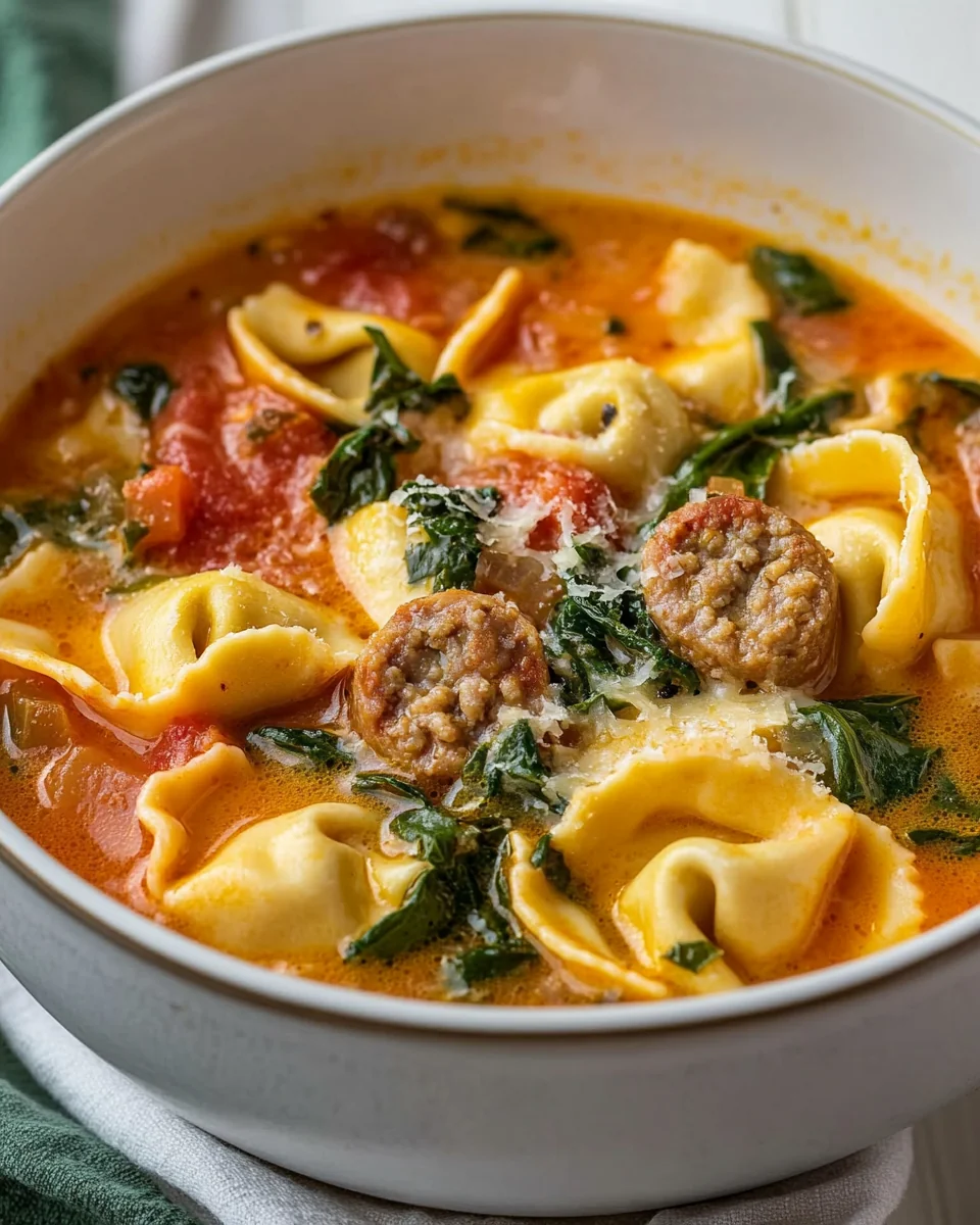 One-Pot Italian Sausage Tortellini Soup Recipe - additional image