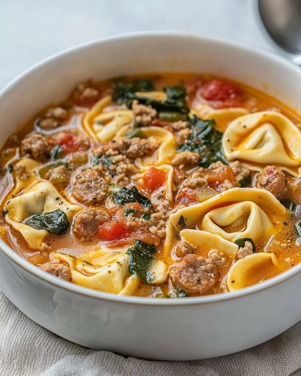 One-Pot Italian Sausage Tortellini Soup Recipe
