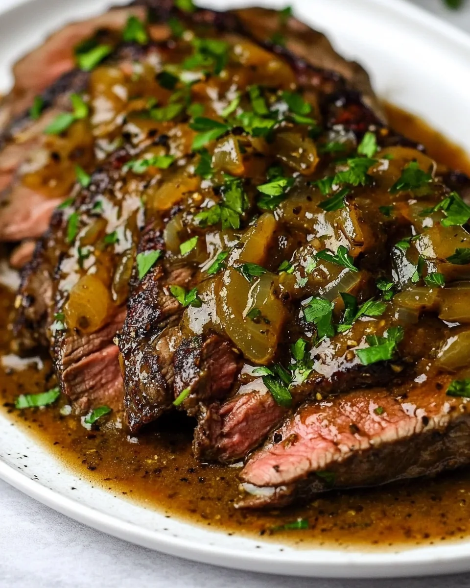 Pan-Seared Flank Steak In Savory Butter Sauce